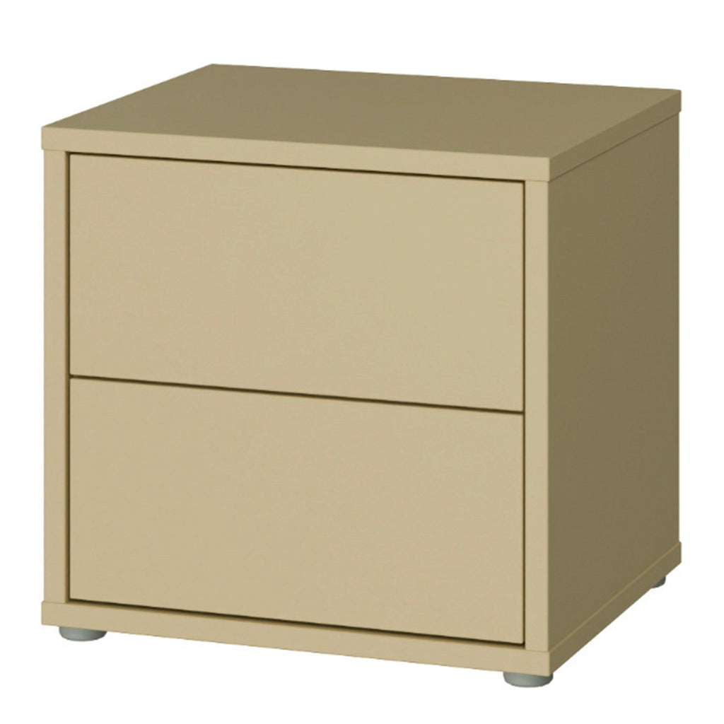 Alice Springs Low Bedside Cabinet with 2 Drawers Push-to-Open in Butter Yellow - image 3