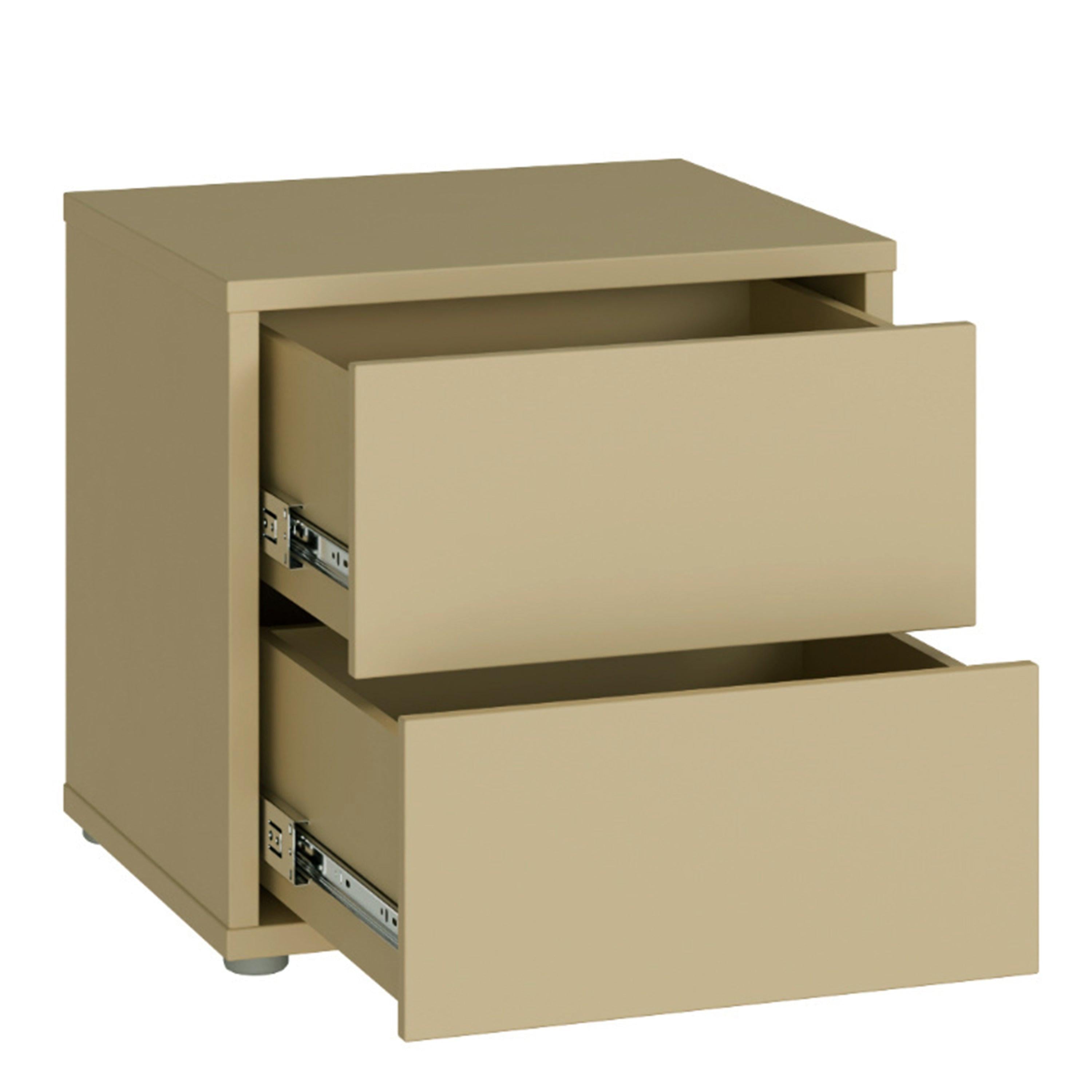 Alice Springs Low Bedside Cabinet with 2 Drawers Push-to-Open in Butter Yellow - image 4
