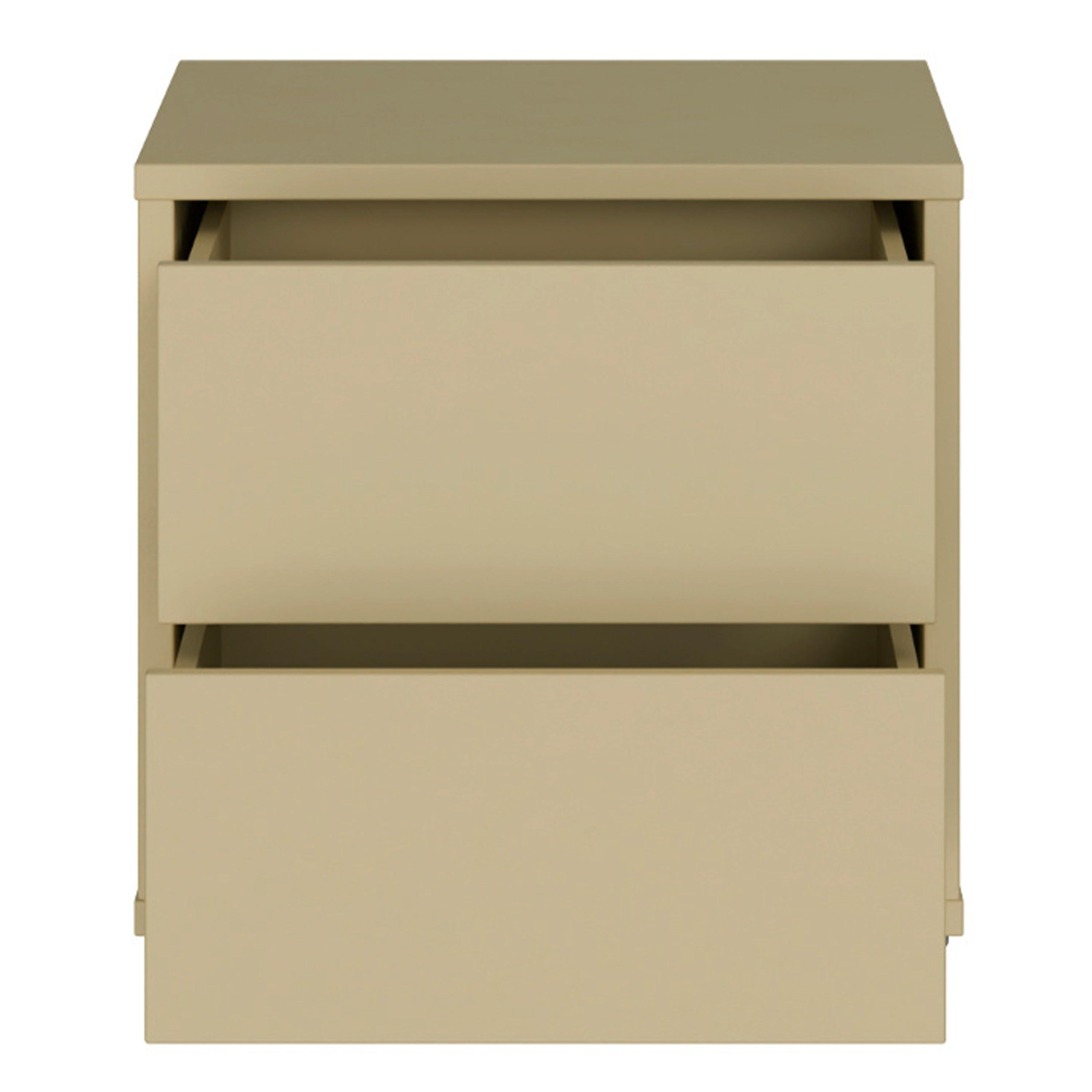 Alice Springs Low Bedside Cabinet with 2 Drawers Push-to-Open in Butter Yellow - image 5