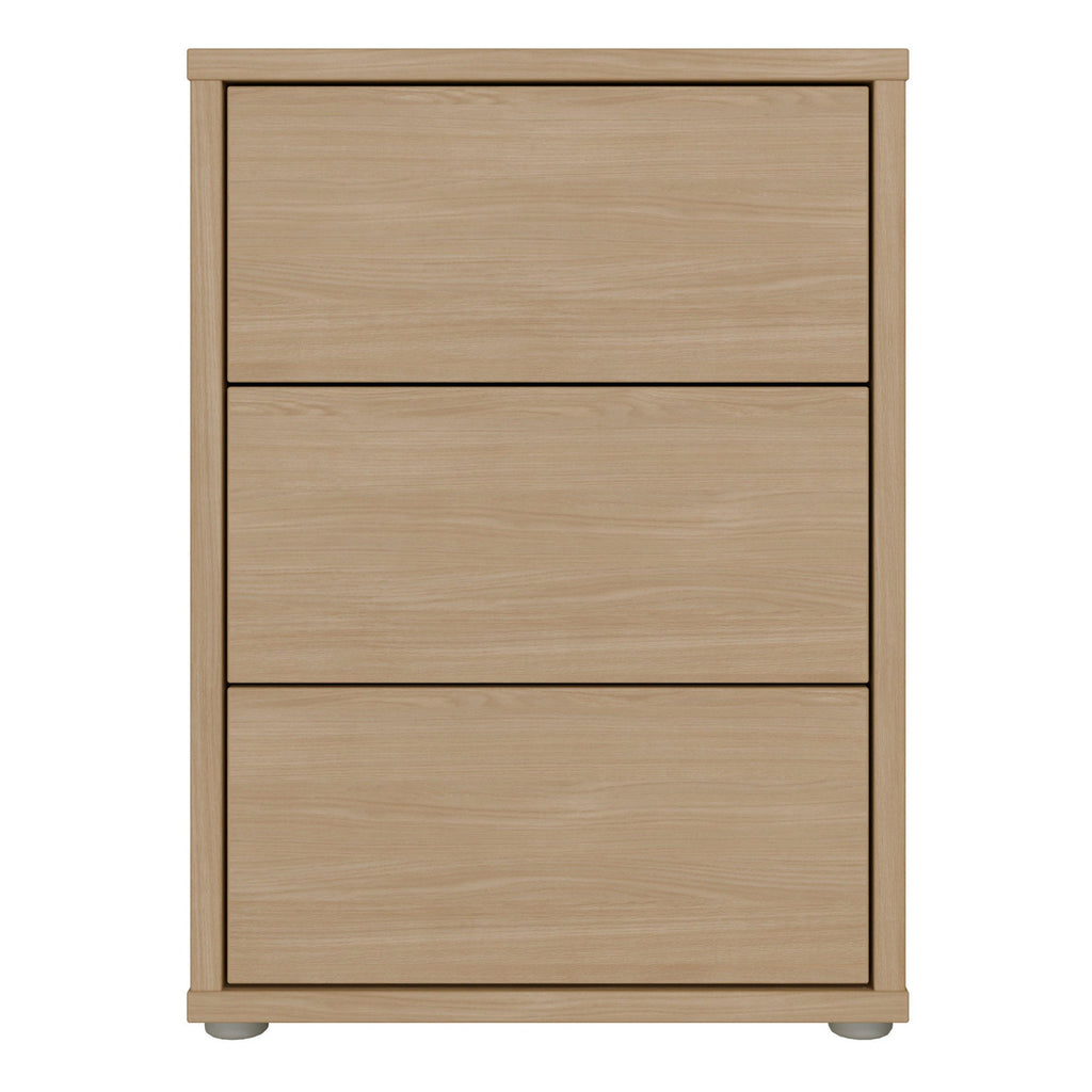 Alice Springs Bedside Cabinet with 3 Drawers Push-to-Open in Elegancia Oak - image 2