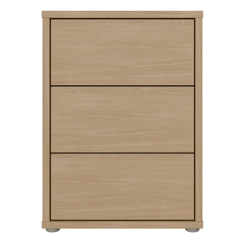 Alice Springs Bedside Cabinet with 3 Drawers Push-to-Open in Elegancia Oak - image 2
