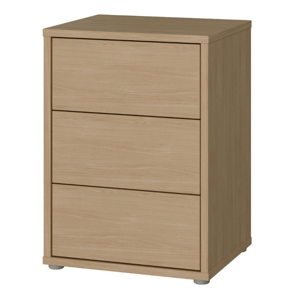 Alice Springs Bedside Cabinet with 3 Drawers Push-to-Open in Elegancia Oak - image 3