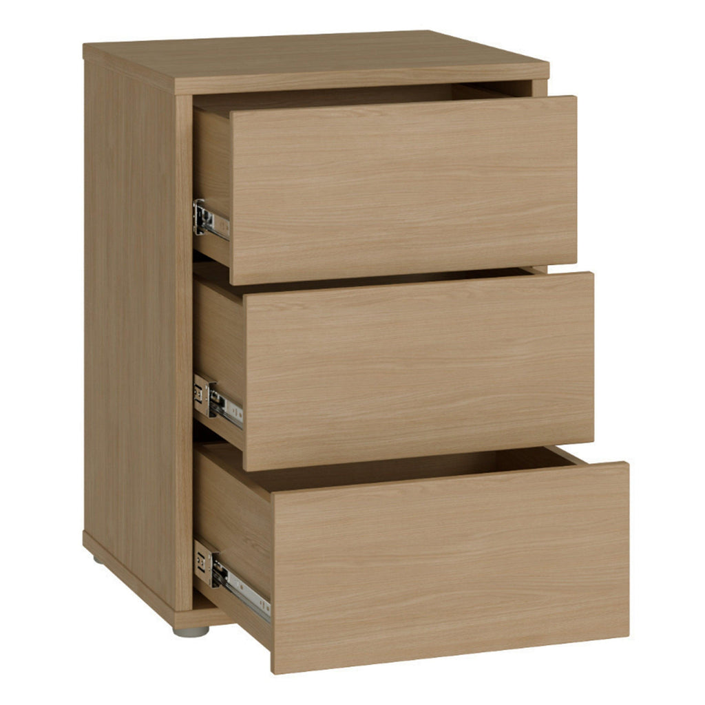 Alice Springs Bedside Cabinet with 3 Drawers Push-to-Open in Elegancia Oak - image 4