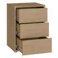 Alice Springs Bedside Cabinet with 3 Drawers Push-to-Open in Elegancia Oak - image 4