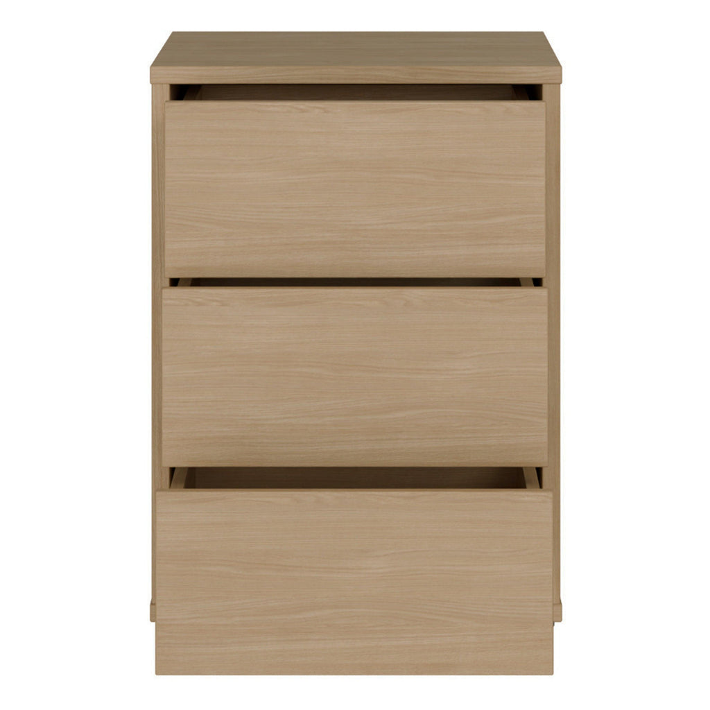 Alice Springs Bedside Cabinet with 3 Drawers Push-to-Open in Elegancia Oak - image 5