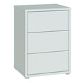 Alice Springs Bedside Cabinet with 3 Drawers Push-to-Open in Light Grey