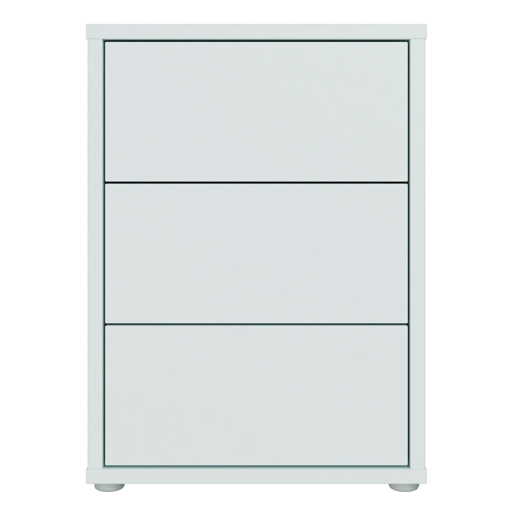 Alice Springs Bedside Cabinet with 3 Drawers Push-to-Open in Light Grey - image 2