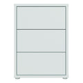 Alice Springs Bedside Cabinet with 3 Drawers Push-to-Open in Light Grey - image 2