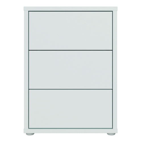 Alice Springs Bedside Cabinet with 3 Drawers Push-to-Open in Light Grey - image 2