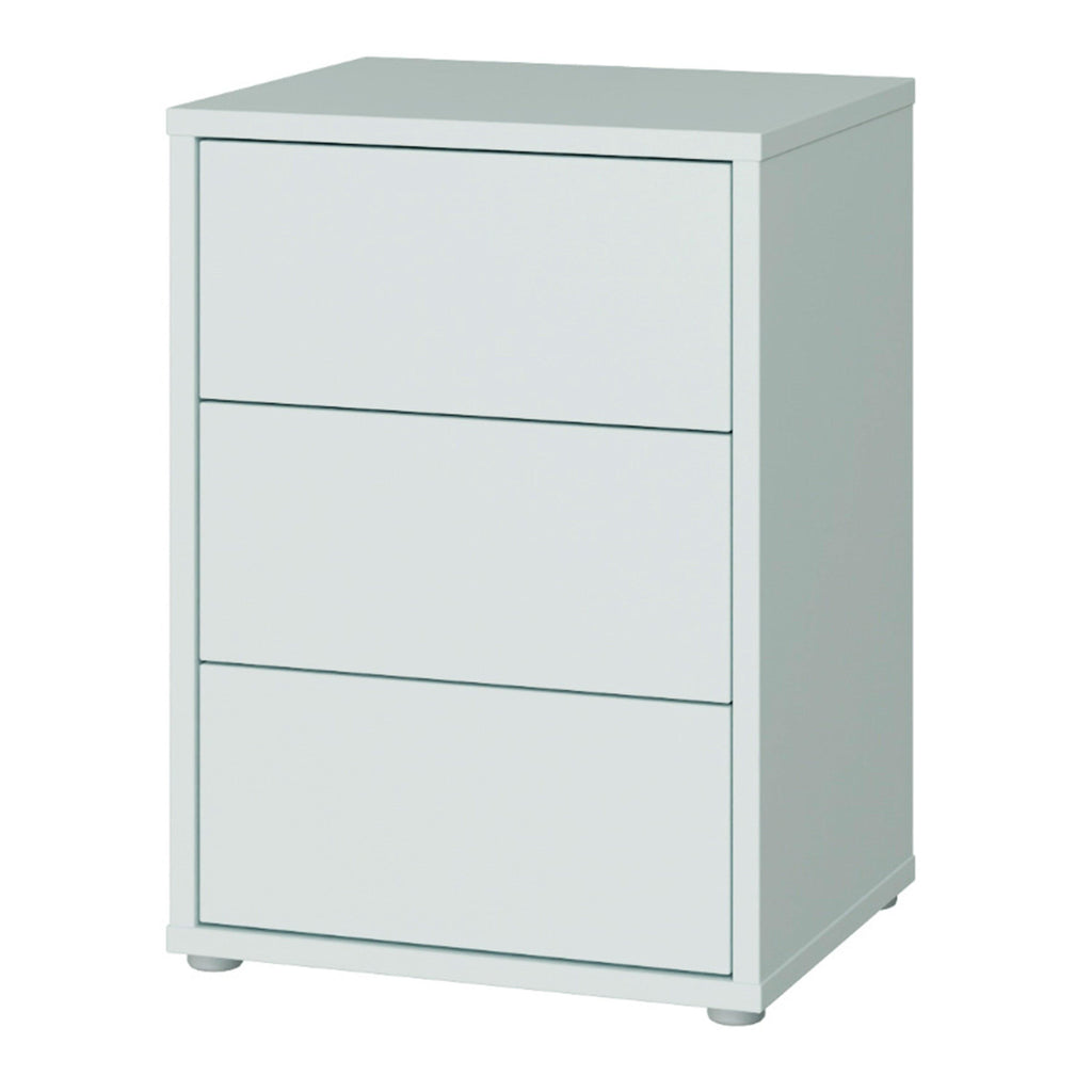Alice Springs Bedside Cabinet with 3 Drawers Push-to-Open in Light Grey - image 3