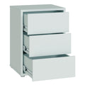 Alice Springs Bedside Cabinet with 3 Drawers Push-to-Open in Light Grey - image 4