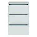 Alice Springs Bedside Cabinet with 3 Drawers Push-to-Open in Light Grey - image 5