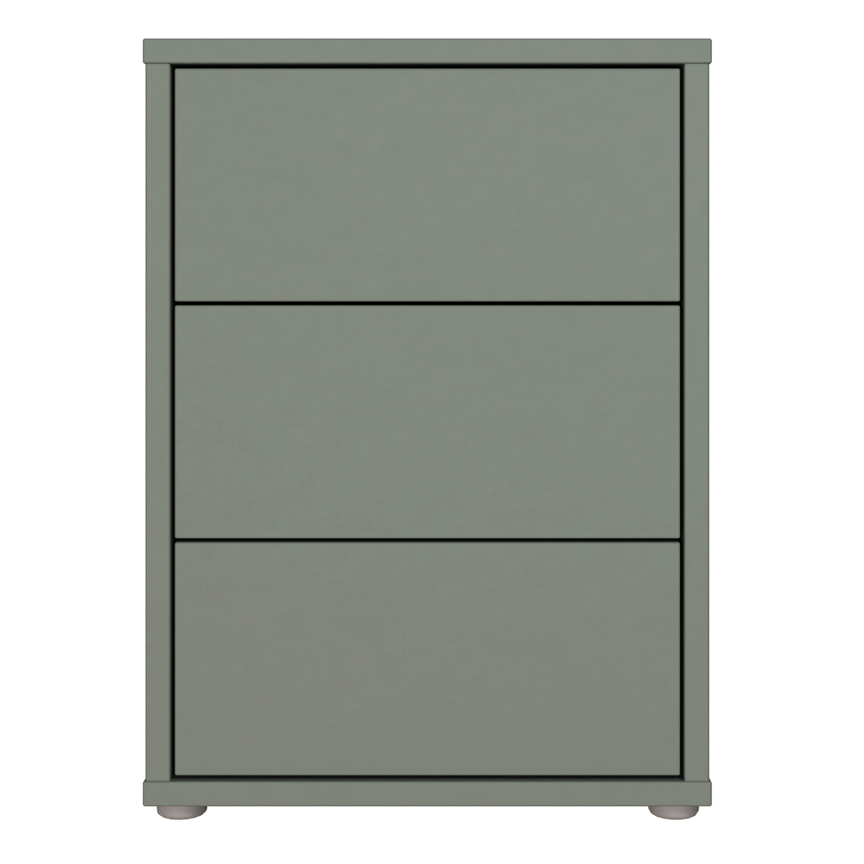 Alice Springs Bedside Cabinet with 3 Drawers Push-to-Open in Sage Green - image 2
