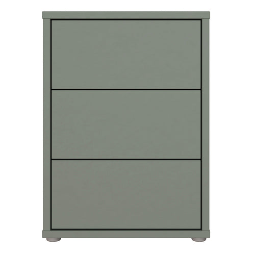 Alice Springs Bedside Cabinet with 3 Drawers Push-to-Open in Sage Green - image 2