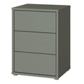 Alice Springs Bedside Cabinet with 3 Drawers Push-to-Open in Sage Green - image 3