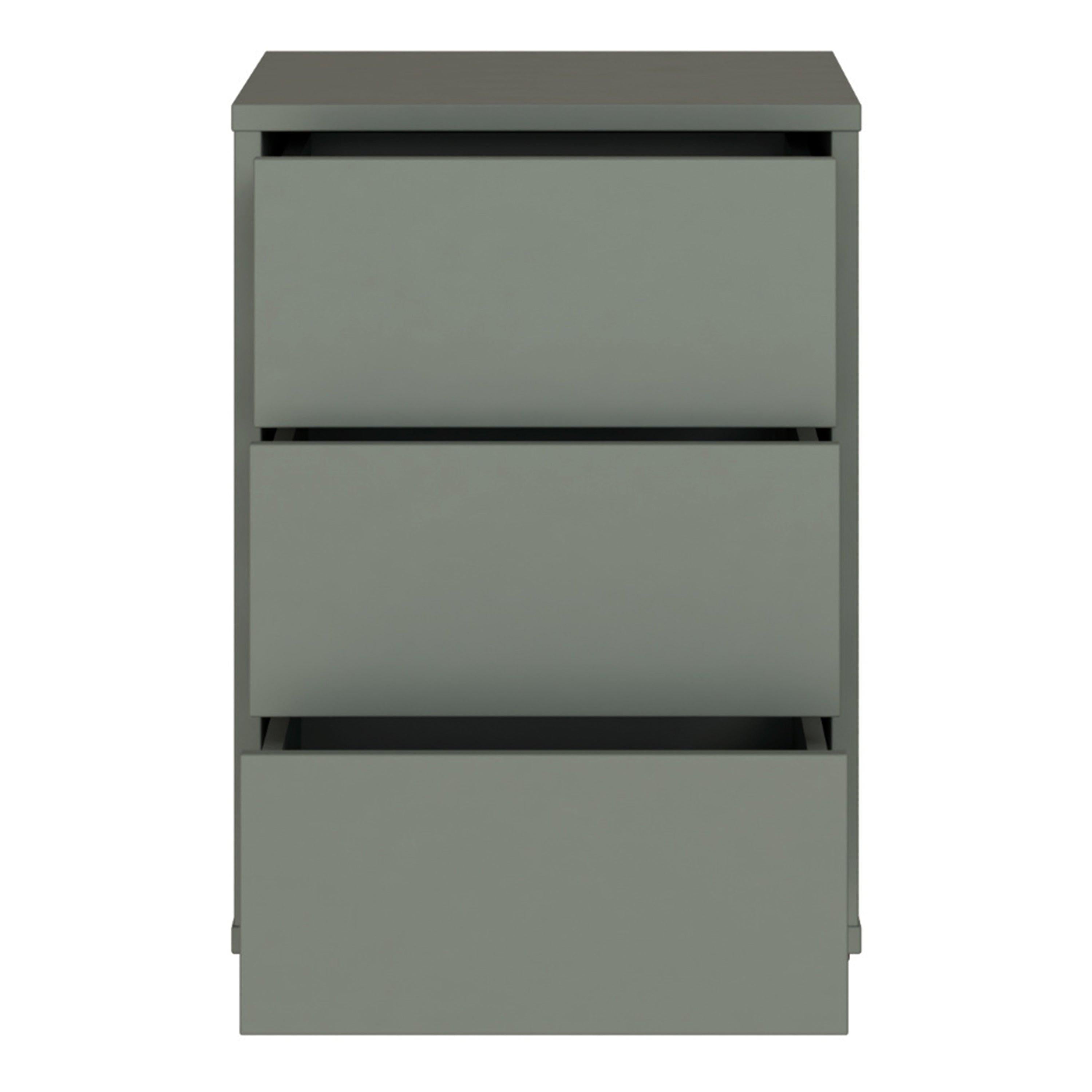 Alice Springs Bedside Cabinet with 3 Drawers Push-to-Open in Sage Green - image 5