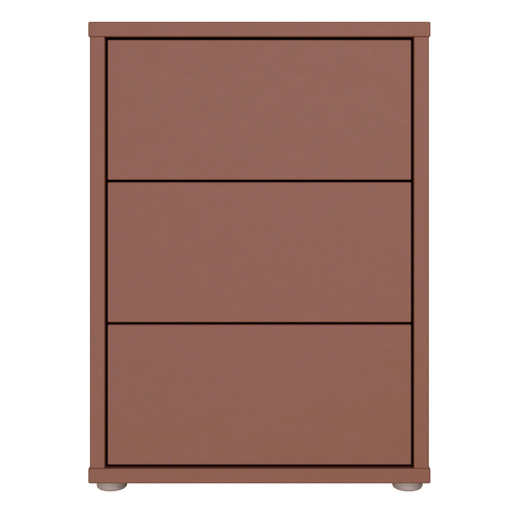 Alice Springs Bedside Cabinet with 3 Drawers Push-to-Open in Terracotta - image 2