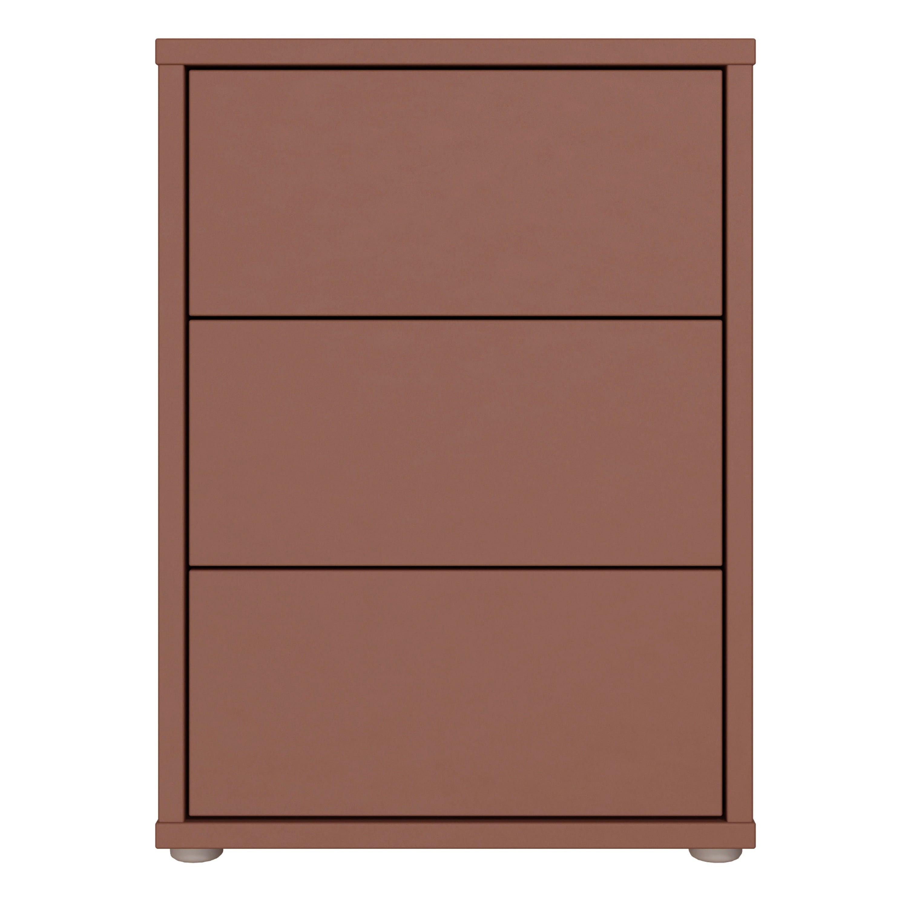 Alice Springs Bedside Cabinet with 3 Drawers Push-to-Open in Terracotta - image 2