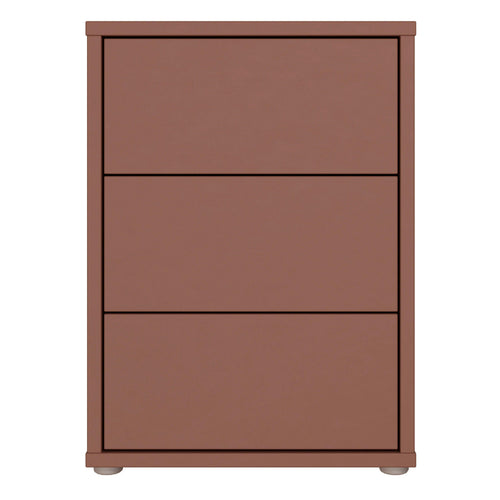 Alice Springs Bedside Cabinet with 3 Drawers Push-to-Open in Terracotta - image 2