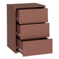 Alice Springs Bedside Cabinet with 3 Drawers Push-to-Open in Terracotta - image 4