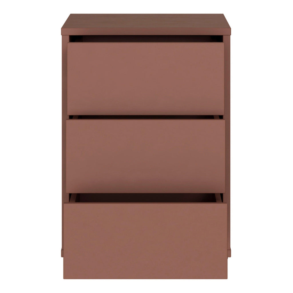 Alice Springs Bedside Cabinet with 3 Drawers Push-to-Open in Terracotta - image 5