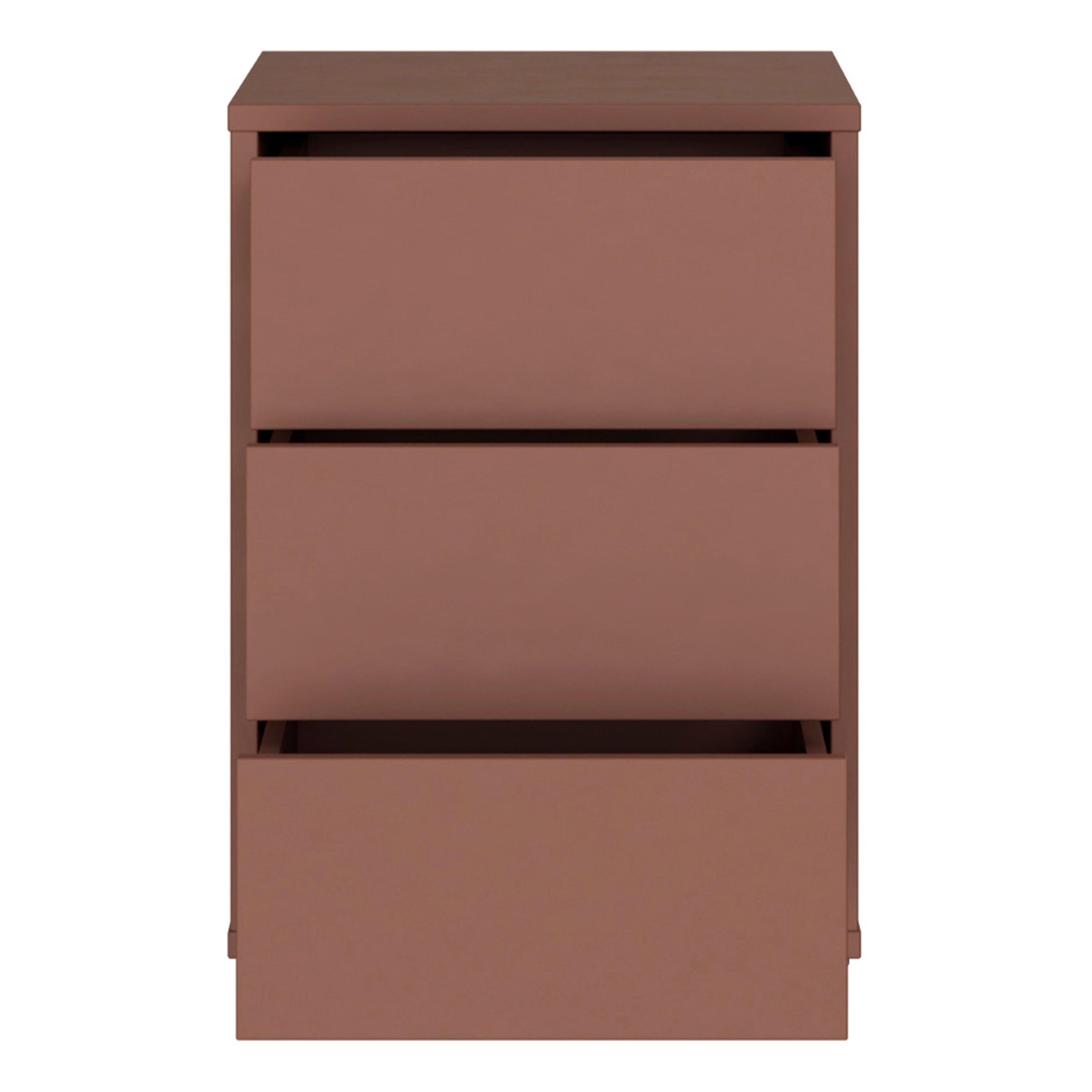 Alice Springs Bedside Cabinet with 3 Drawers Push-to-Open in Terracotta - image 5