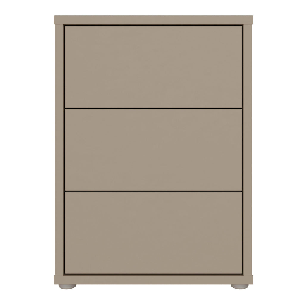 Alice Springs Bedside Cabinet with 3 Drawers Push-to-Open in Taupe - image 2