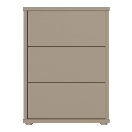 Alice Springs Bedside Cabinet with 3 Drawers Push-to-Open in Taupe - image 2