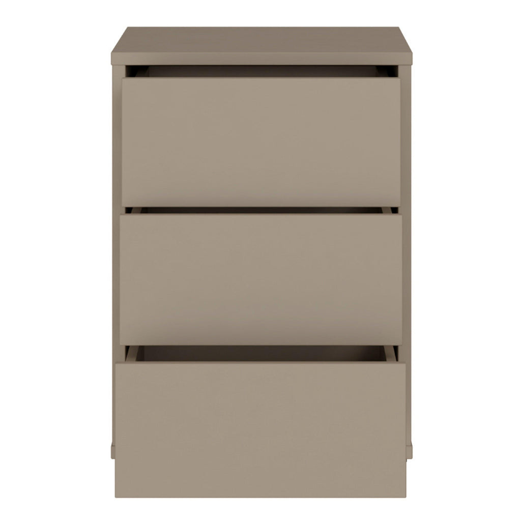 Alice Springs Bedside Cabinet with 3 Drawers Push-to-Open in Taupe - image 5