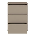 Alice Springs Bedside Cabinet with 3 Drawers Push-to-Open in Taupe - image 5
