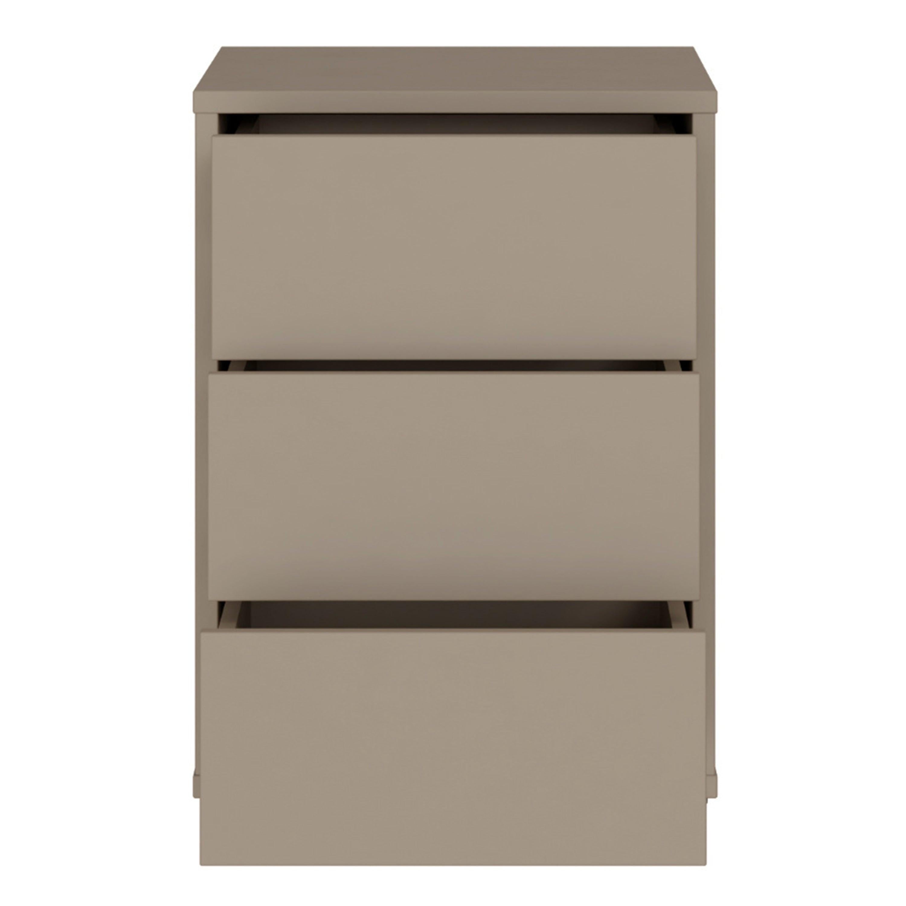 Alice Springs Bedside Cabinet with 3 Drawers Push-to-Open in Taupe - image 5