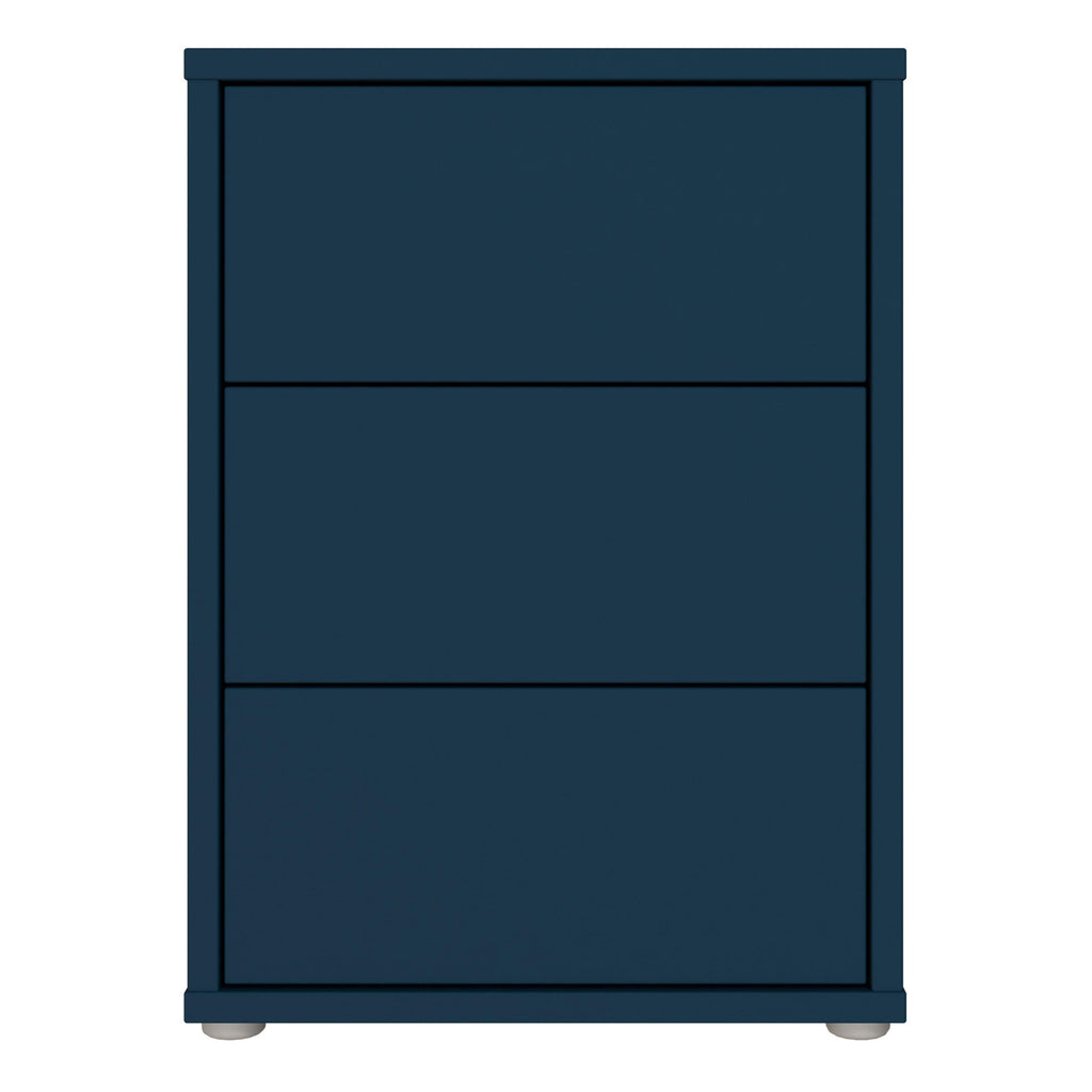 Alice Springs Bedside Cabinet with 3 Drawers Push-to-Open in Night Blue - image 2