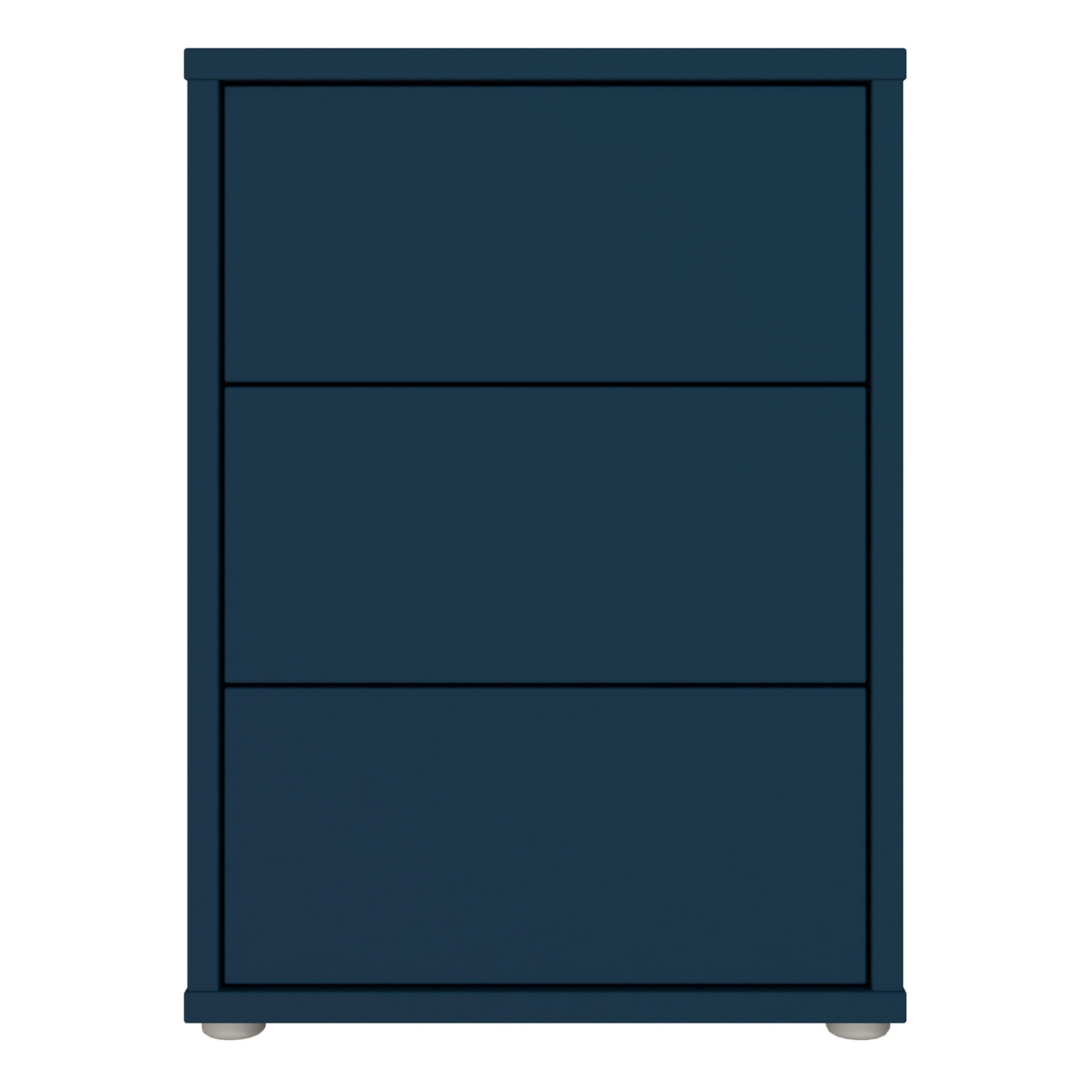 Alice Springs Bedside Cabinet with 3 Drawers Push-to-Open in Night Blue - image 2