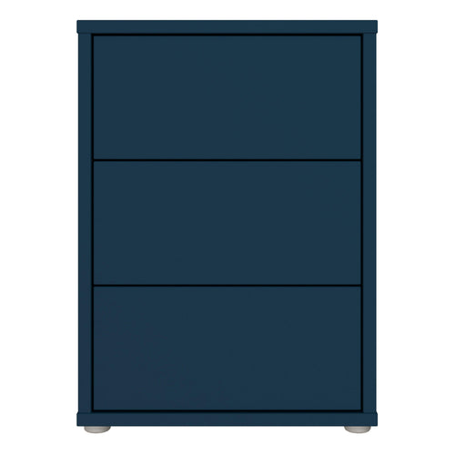 Alice Springs Bedside Cabinet with 3 Drawers Push-to-Open in Night Blue - image 2