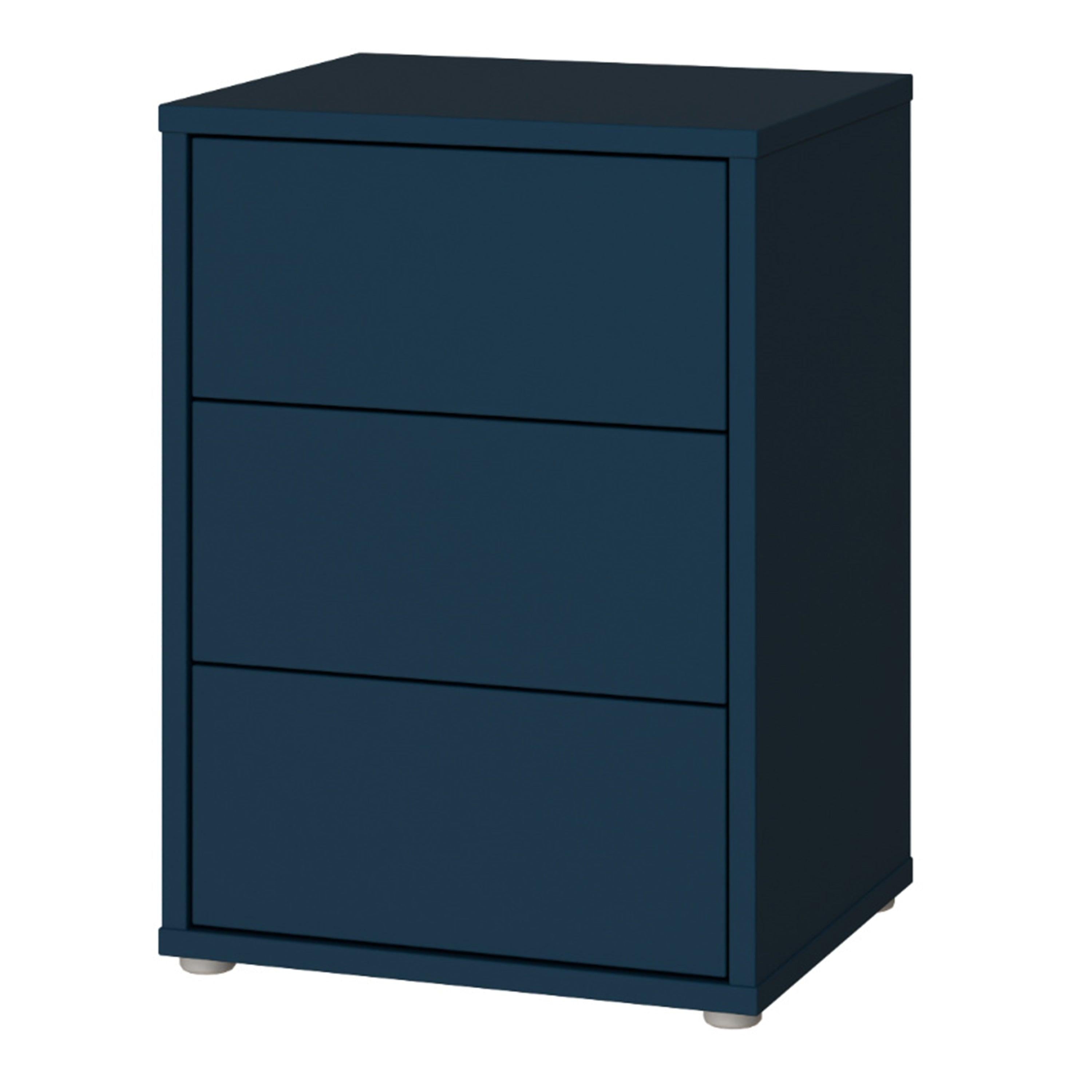 Alice Springs Bedside Cabinet with 3 Drawers Push-to-Open in Night Blue - image 3