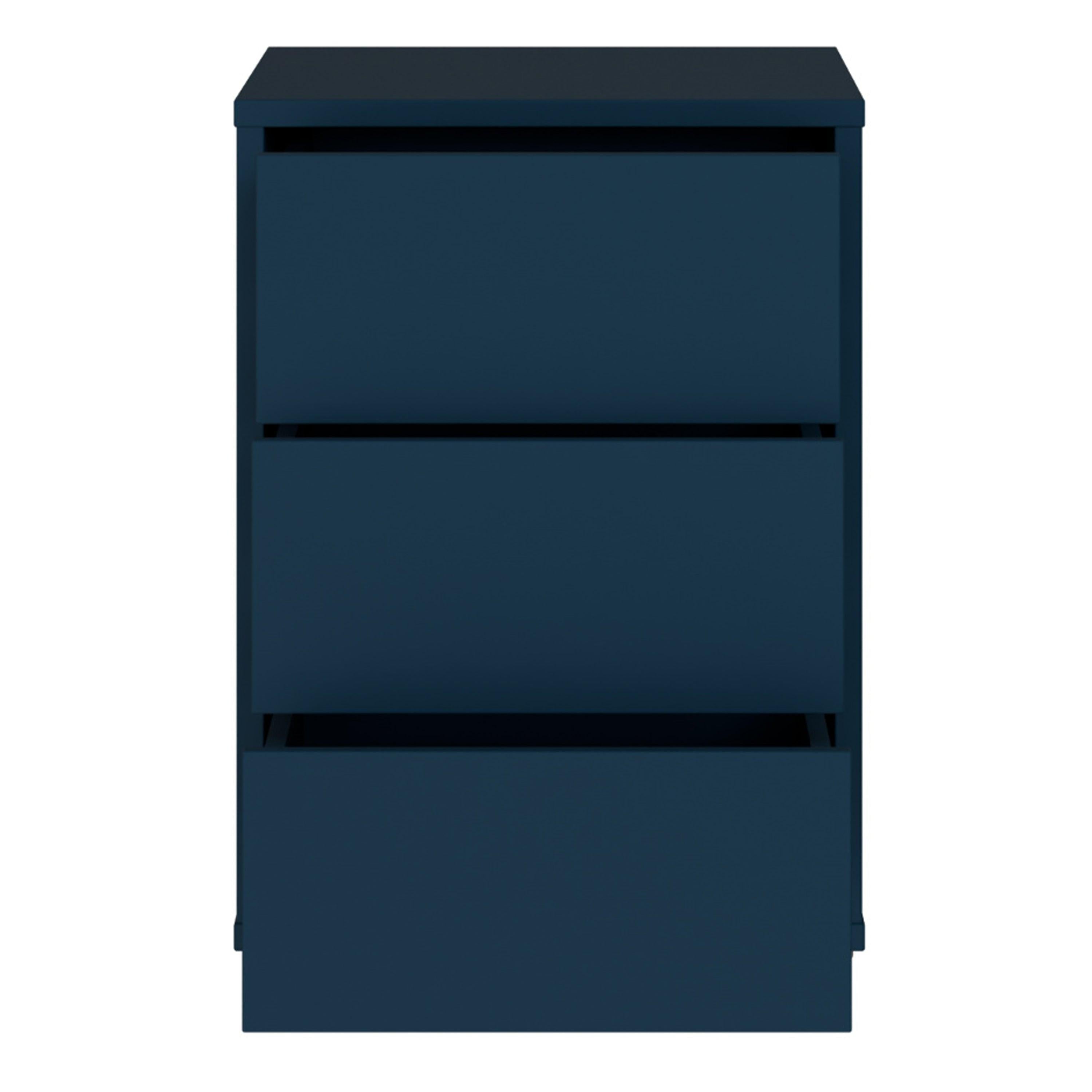 Alice Springs Bedside Cabinet with 3 Drawers Push-to-Open in Night Blue - image 5
