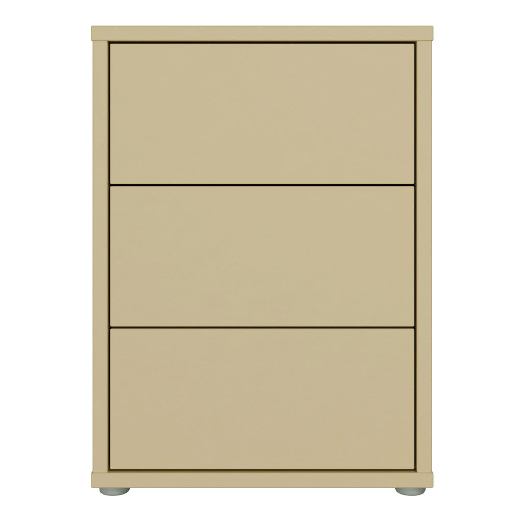 Alice Springs Bedside Cabinet with 3 Drawers Push-to-Open in Butter Yellow - image 2