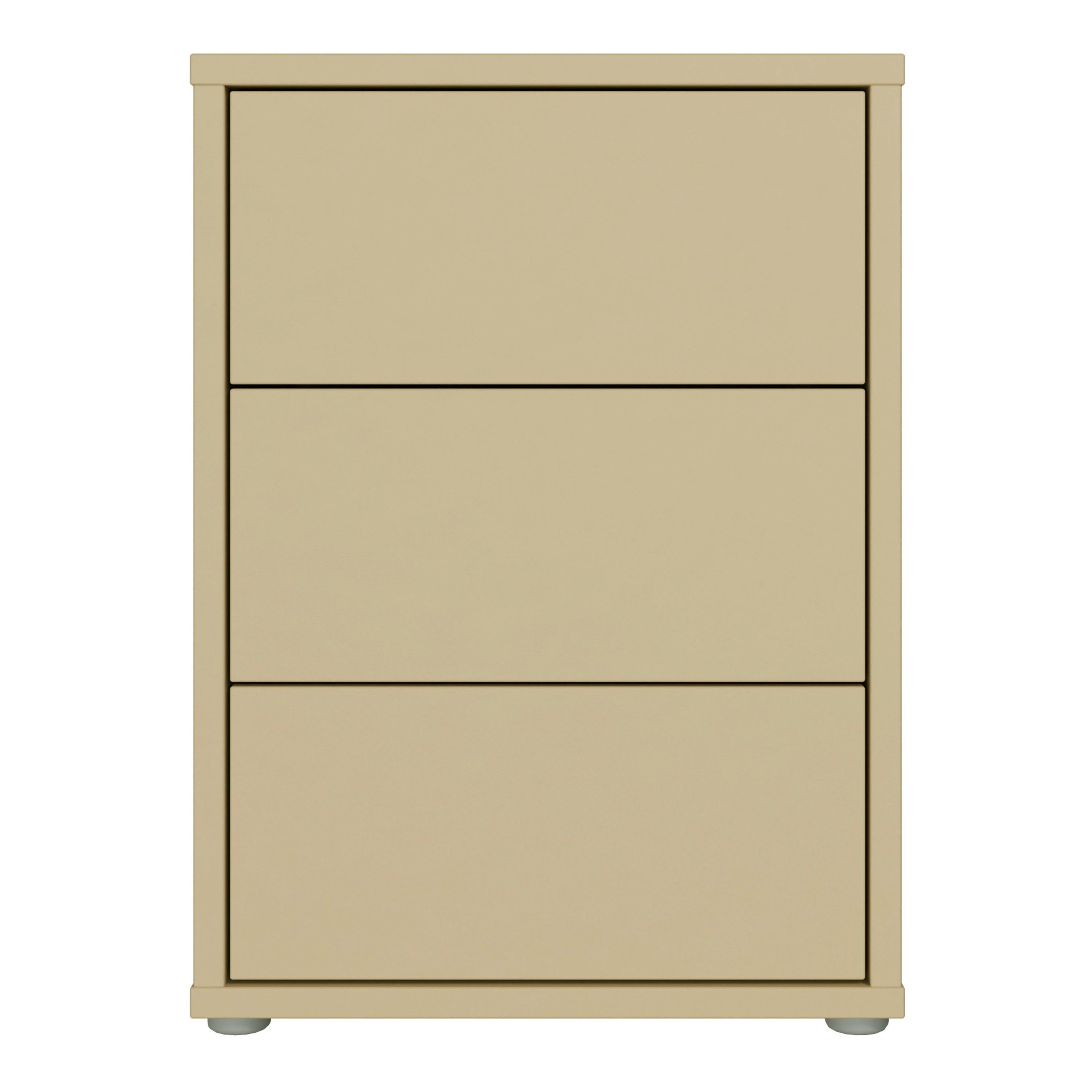 Alice Springs Bedside Cabinet with 3 Drawers Push-to-Open in Butter Yellow - image 2