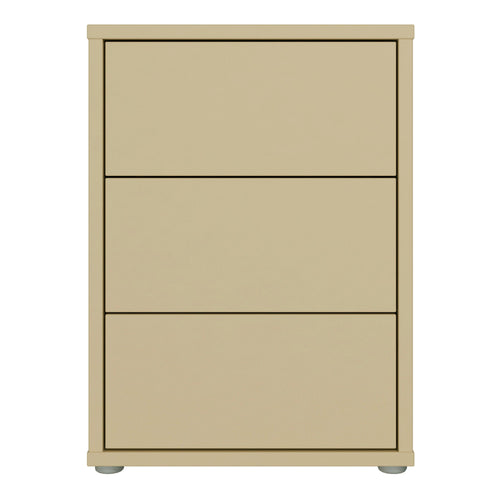 Alice Springs Bedside Cabinet with 3 Drawers Push-to-Open in Butter Yellow - image 2