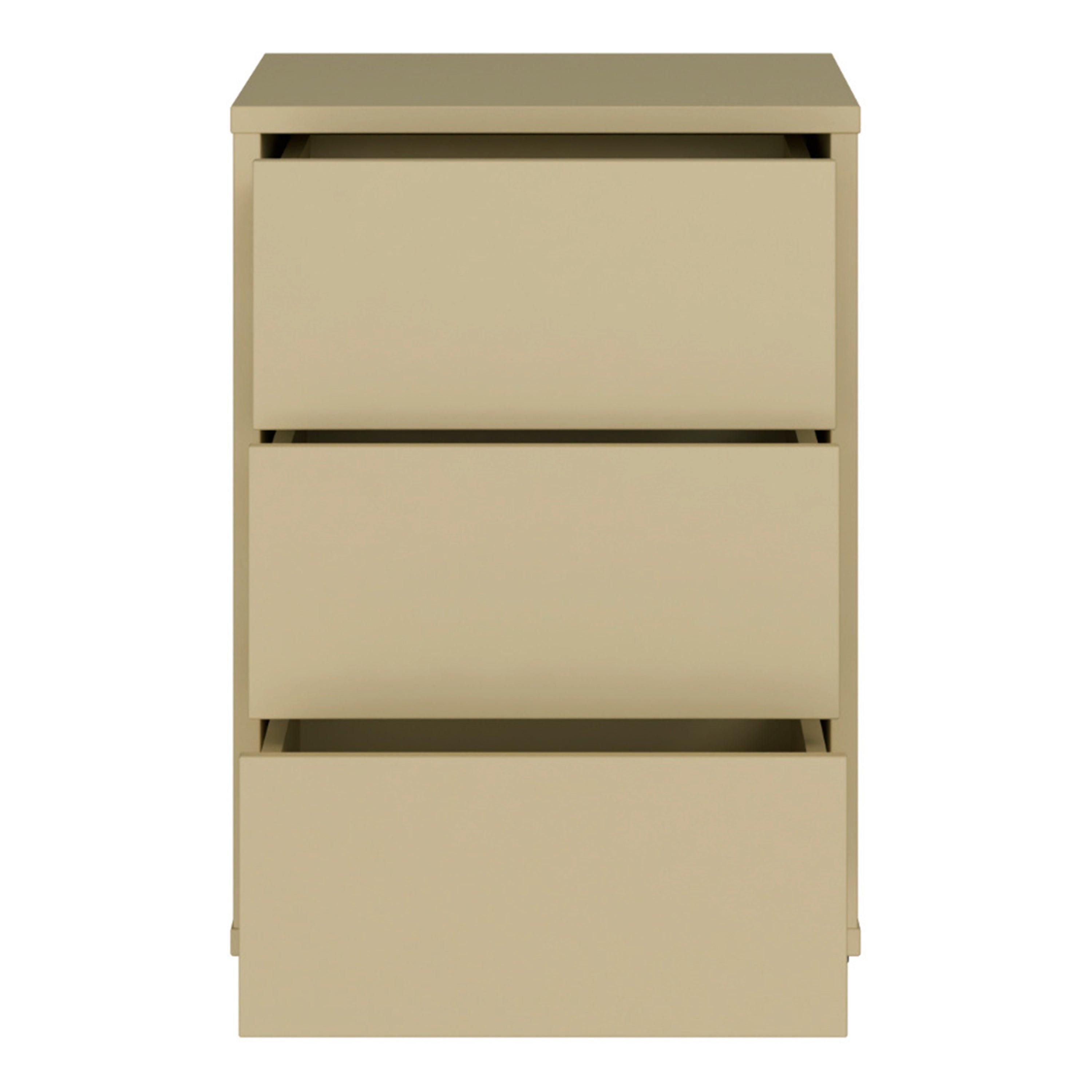 Alice Springs Bedside Cabinet with 3 Drawers Push-to-Open in Butter Yellow - image 5