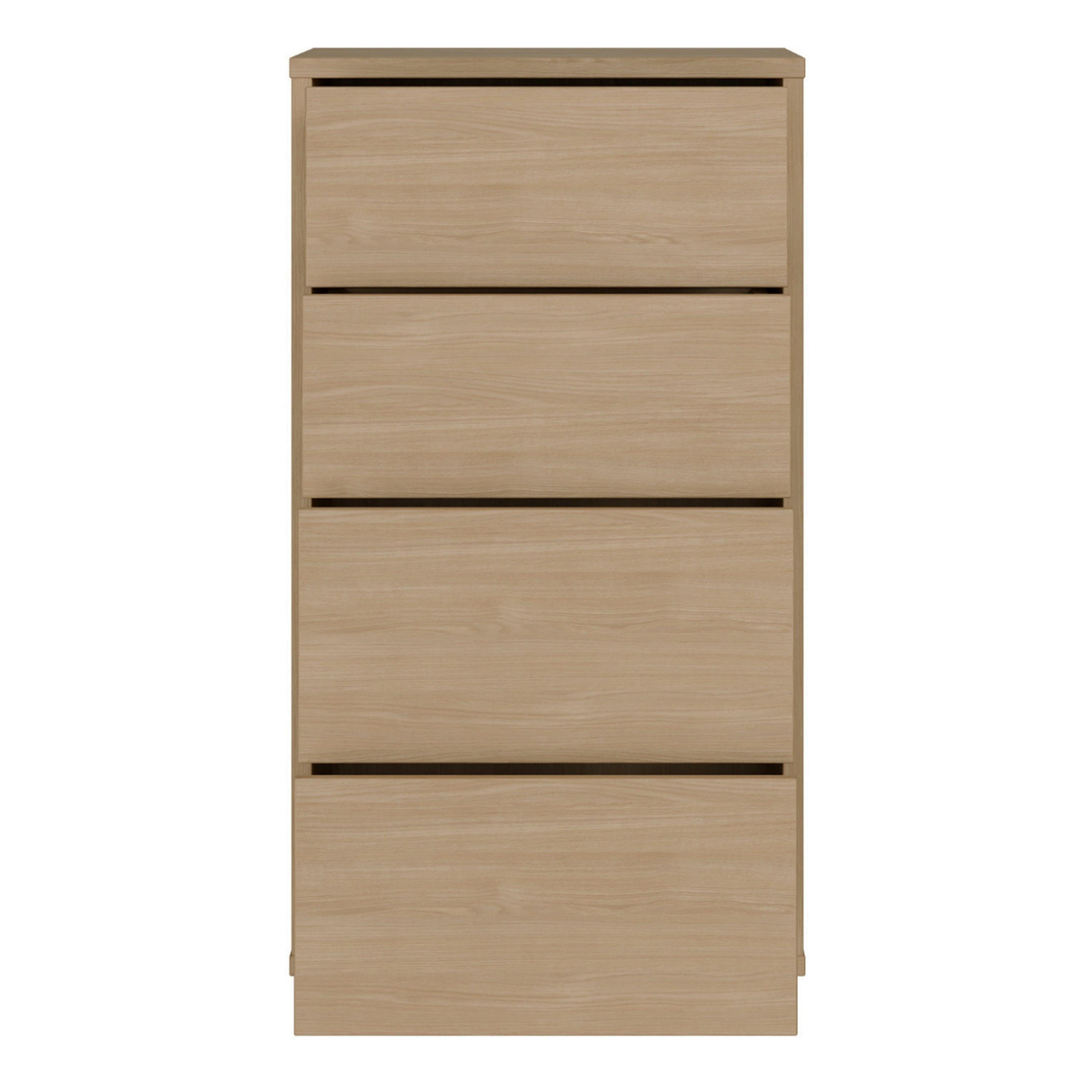 Alice Springs Tall 4 Drawer Chest with Push-to-Open Drawers in Elegancia Oak - image 5