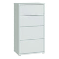 Alice Springs Tall 4 Drawer Chest with Push-to-Open Drawers in Light Grey