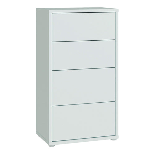 Alice Springs Tall 4 Drawer Chest with Push-to-Open Drawers in Light Grey