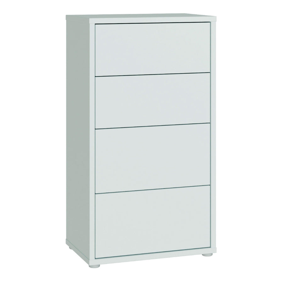 Alice Springs Tall 4 Drawer Chest with Push-to-Open Drawers in Light Grey