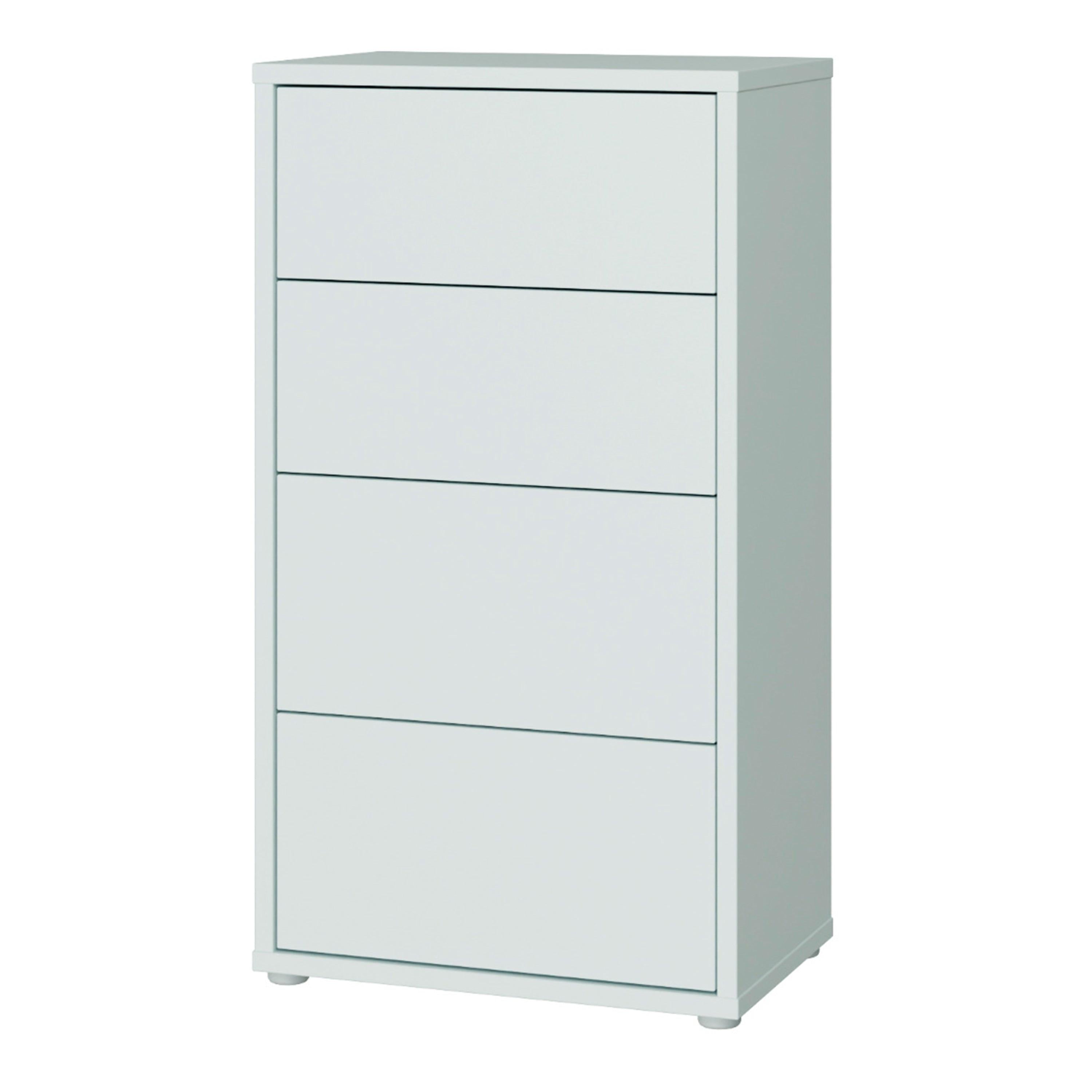 Alice Springs Tall 4 Drawer Chest with Push-to-Open Drawers in Light Grey - image 3