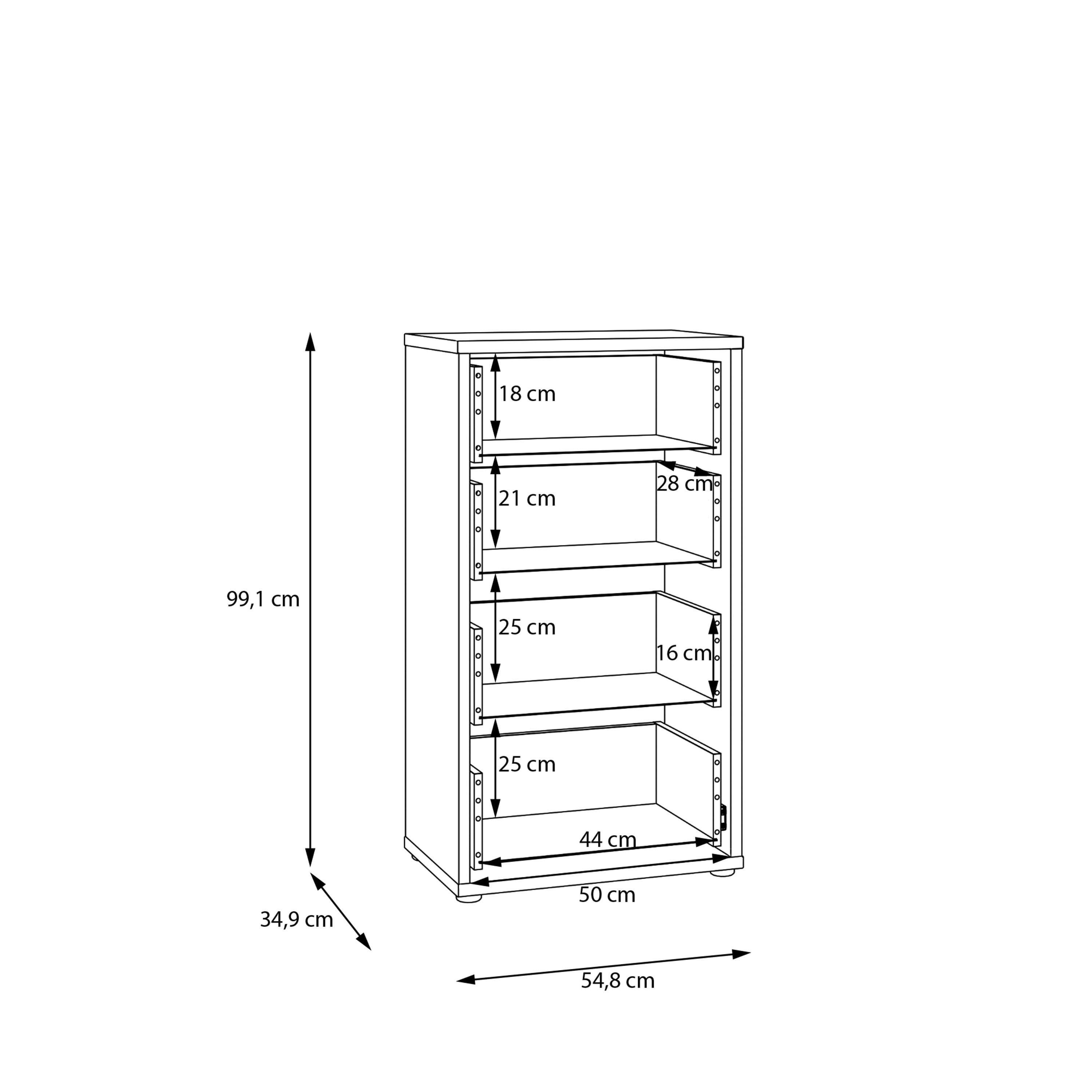 Alice Springs Tall 4 Drawer Chest with Push-to-Open Drawers in Light Grey - image 9