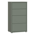Alice Springs Tall 4 Drawer Chest with Push-to-Open Drawers in Sage Green