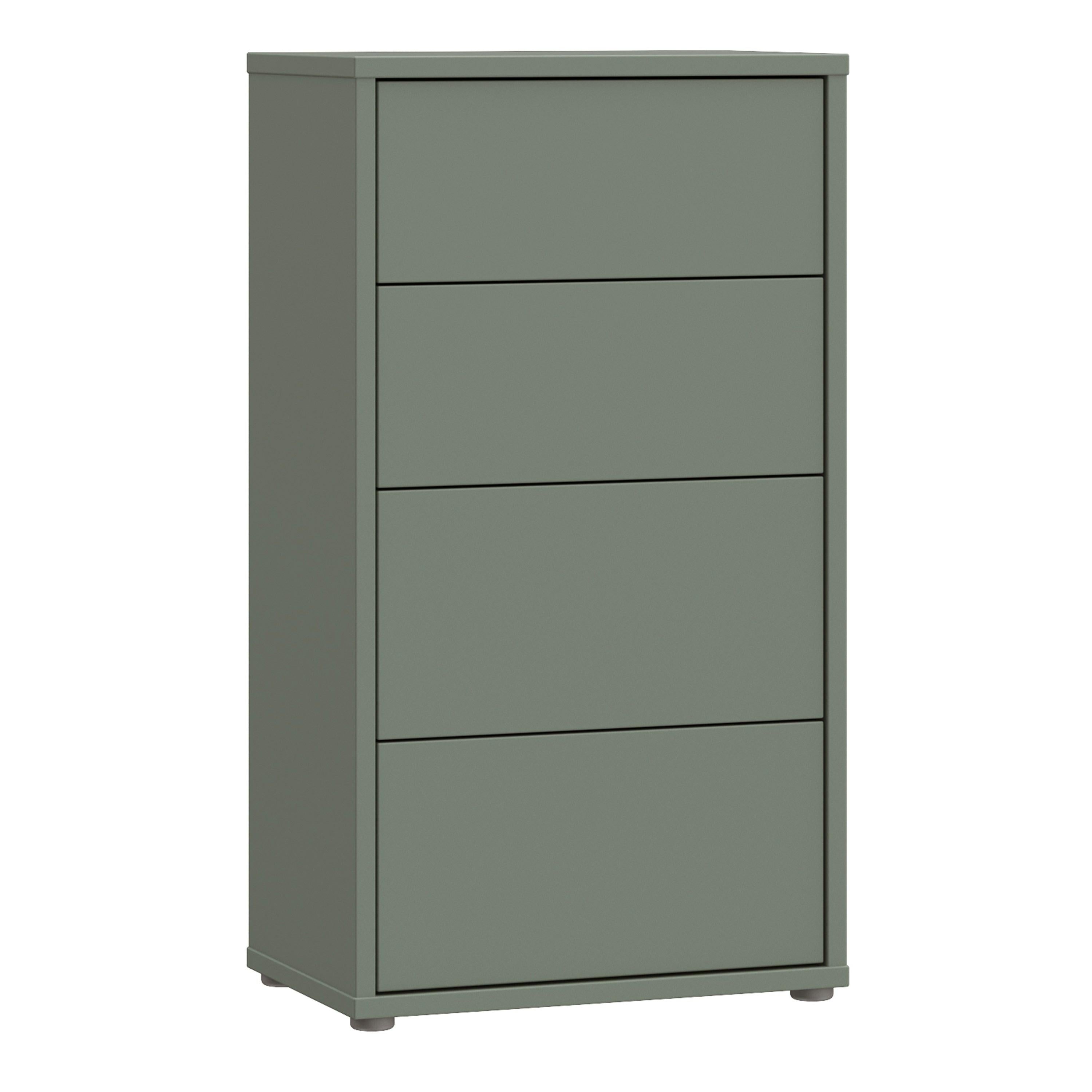 Alice Springs Tall 4 Drawer Chest with Push-to-Open Drawers in Sage Green