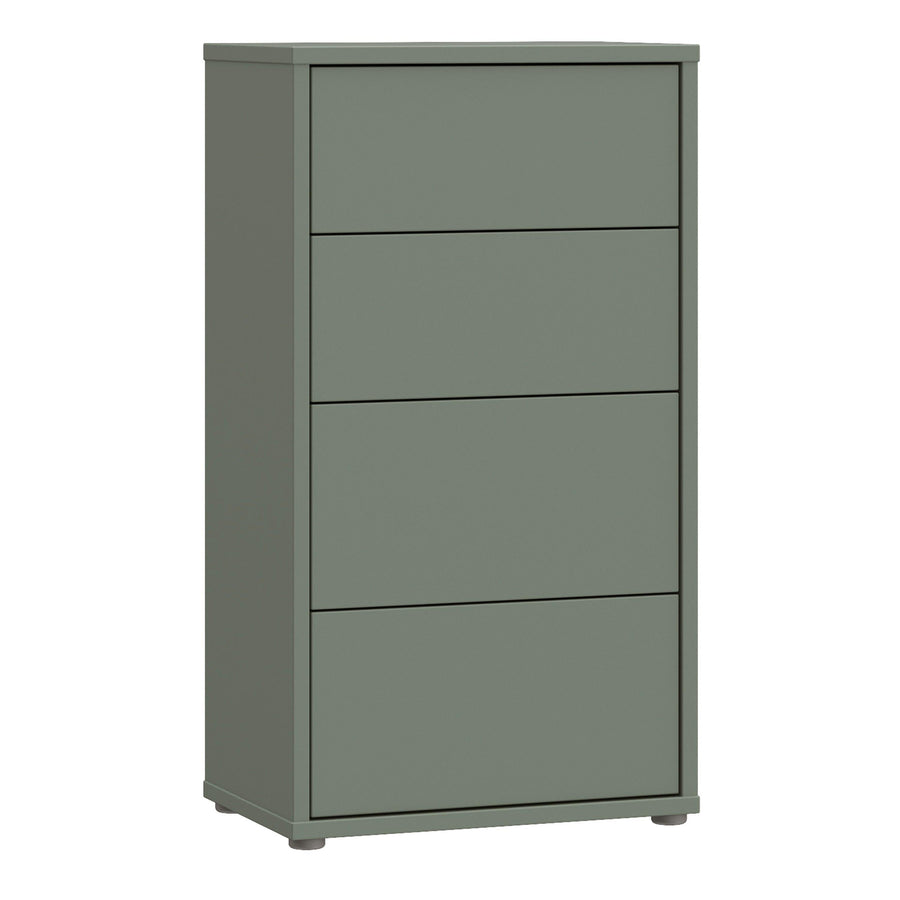 Alice Springs Tall 4 Drawer Chest with Push-to-Open Drawers in Sage Green