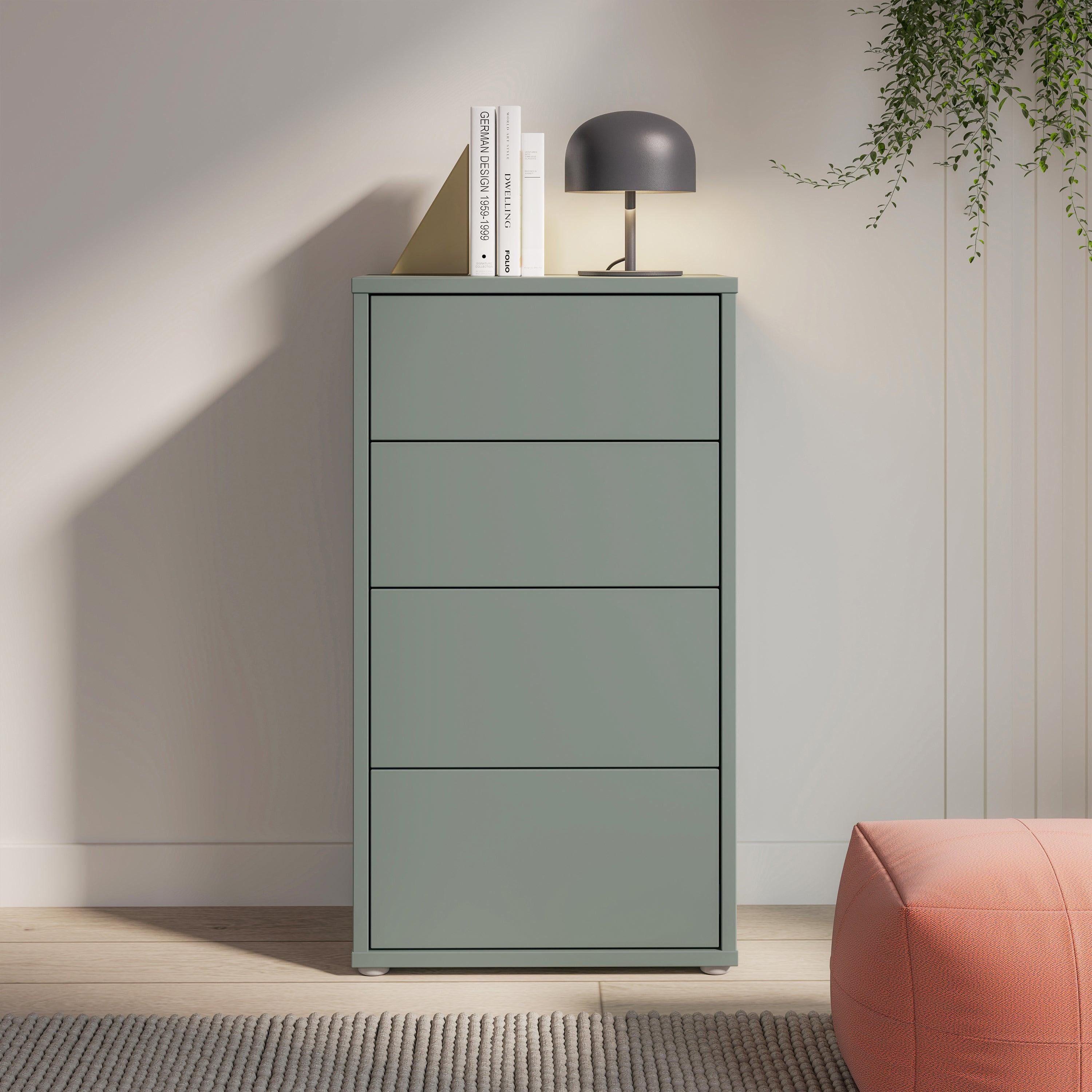 Alice Springs Tall 4 Drawer Chest with Push-to-Open Drawers in Sage Green - image 5